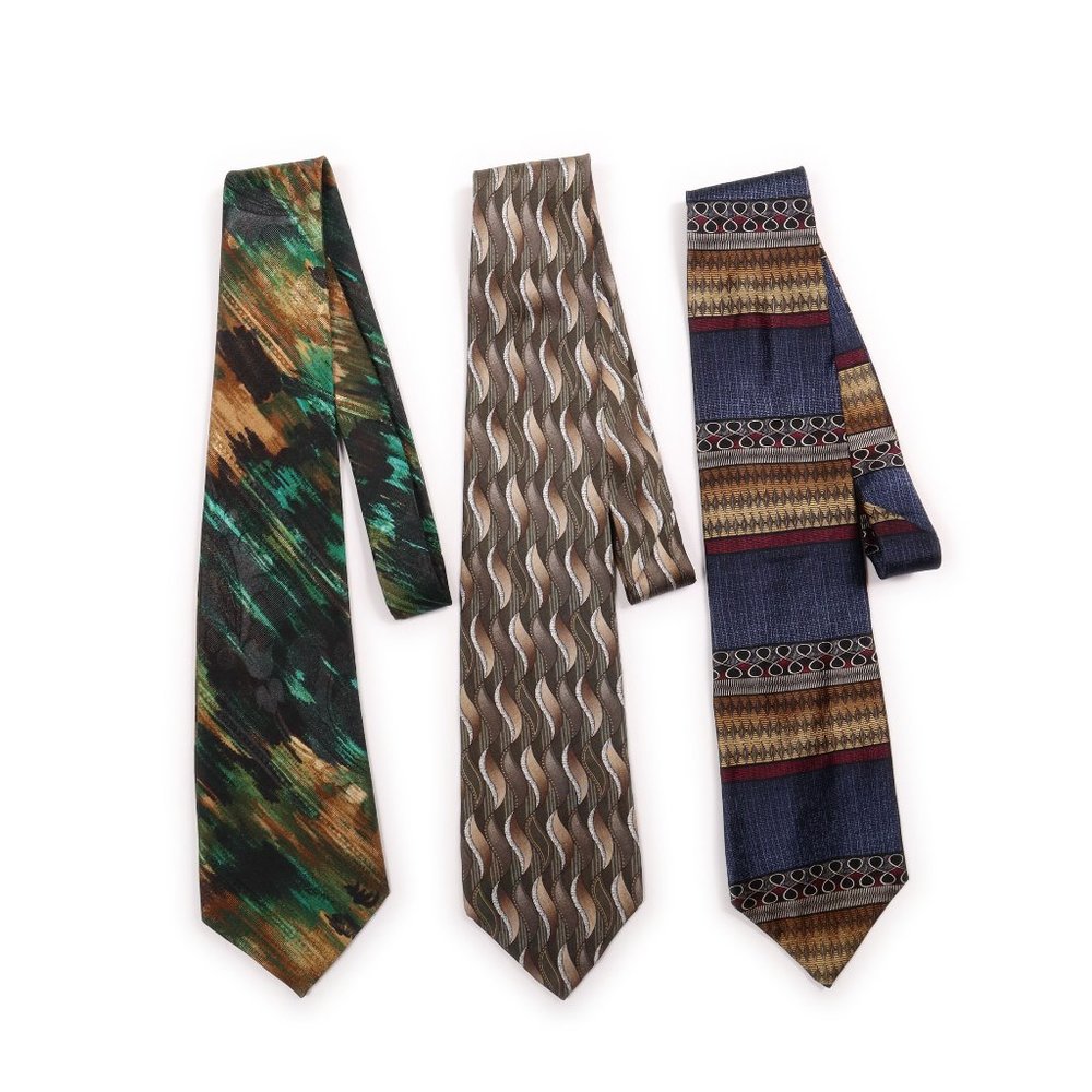 3 Men's Ties   (2) 100% Silk Ties by  Croft & Barrow, Arrow,   (1) 75% Polyester